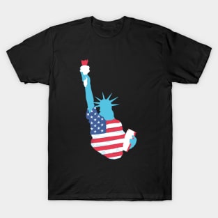 Statue of Liberty with USA Flag T-Shirt